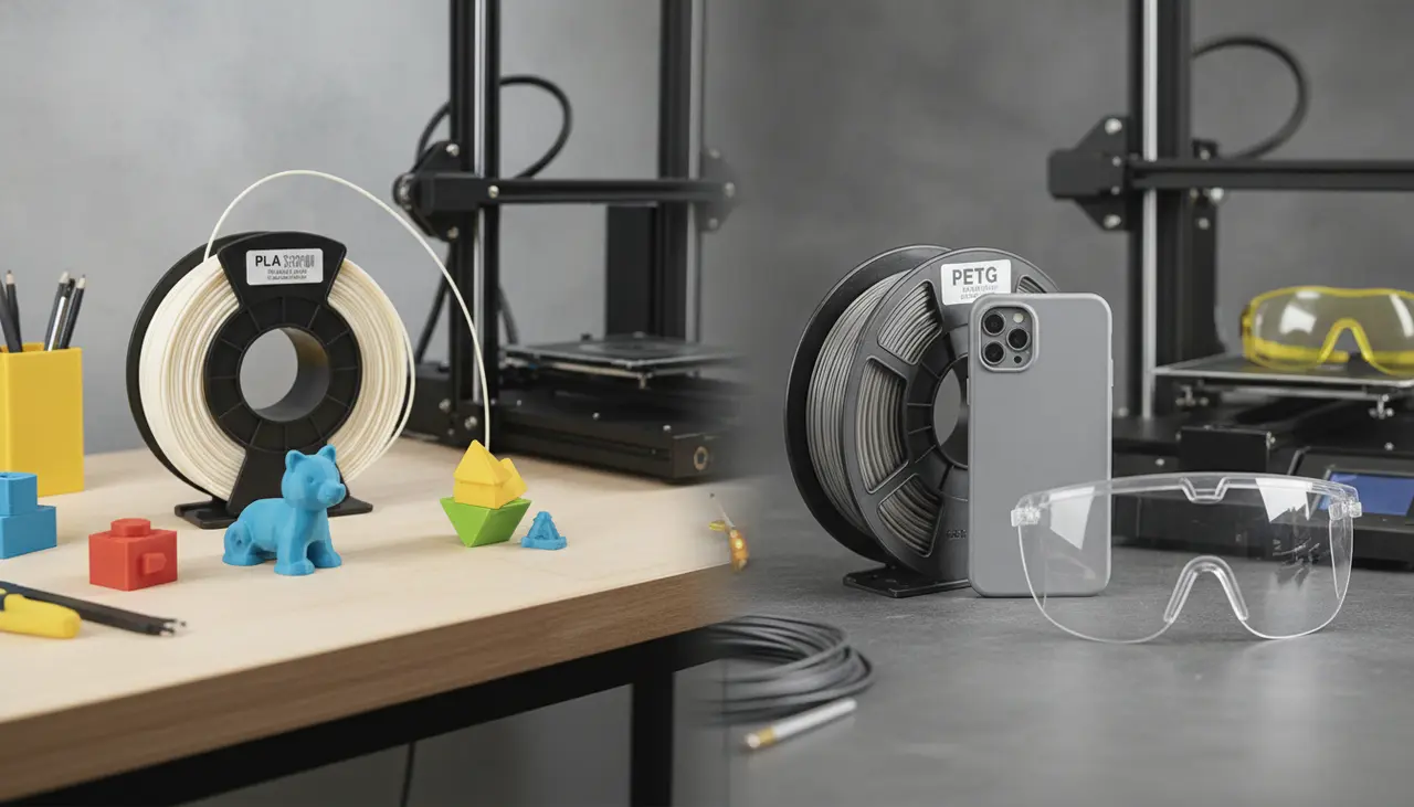 PLA vs PETG: Which Filament Should You Start With? visual summary