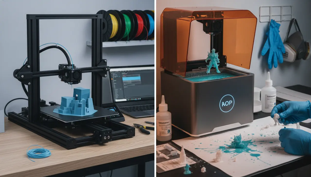 Resin vs FDM Printing: Choosing Your First Machine visual summary
