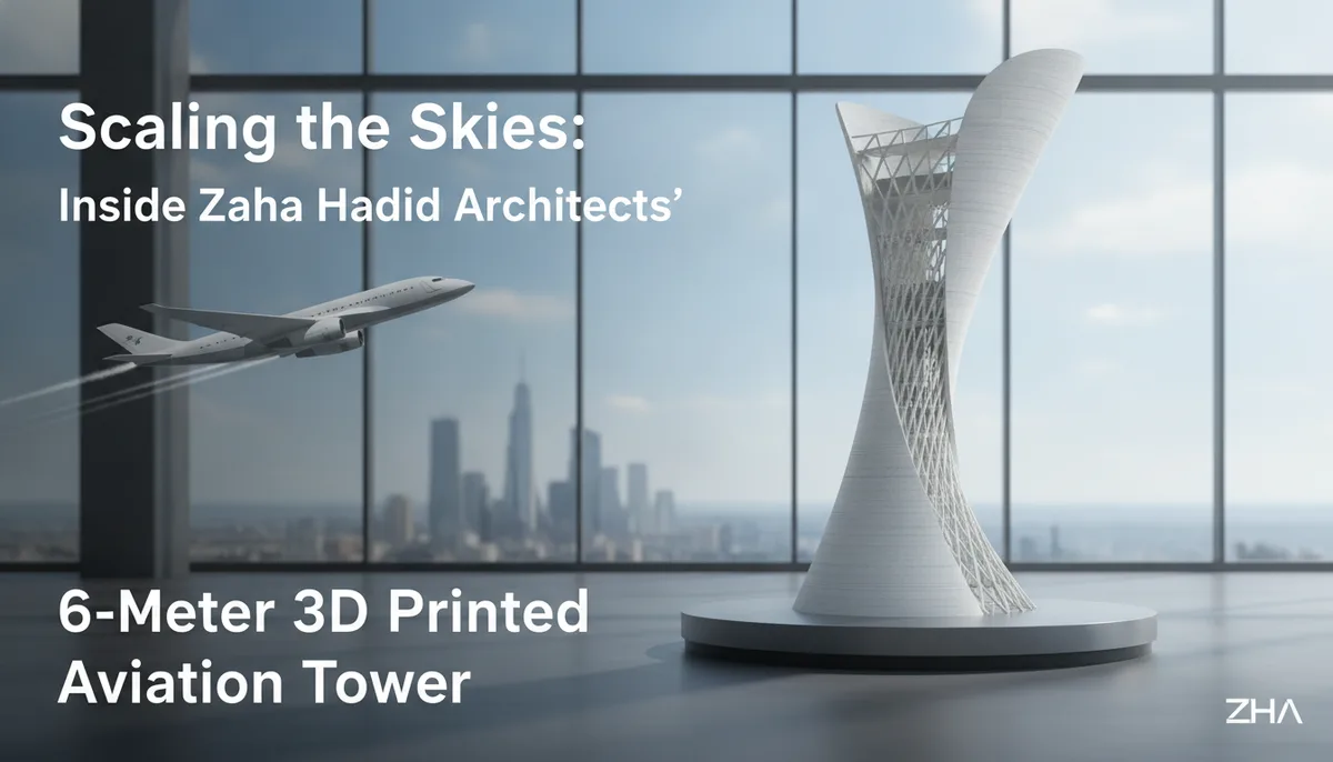 Scaling the Skies: Inside Zaha Hadid Architects’ 6-Meter 3D Printed Aviation Tower visual summary