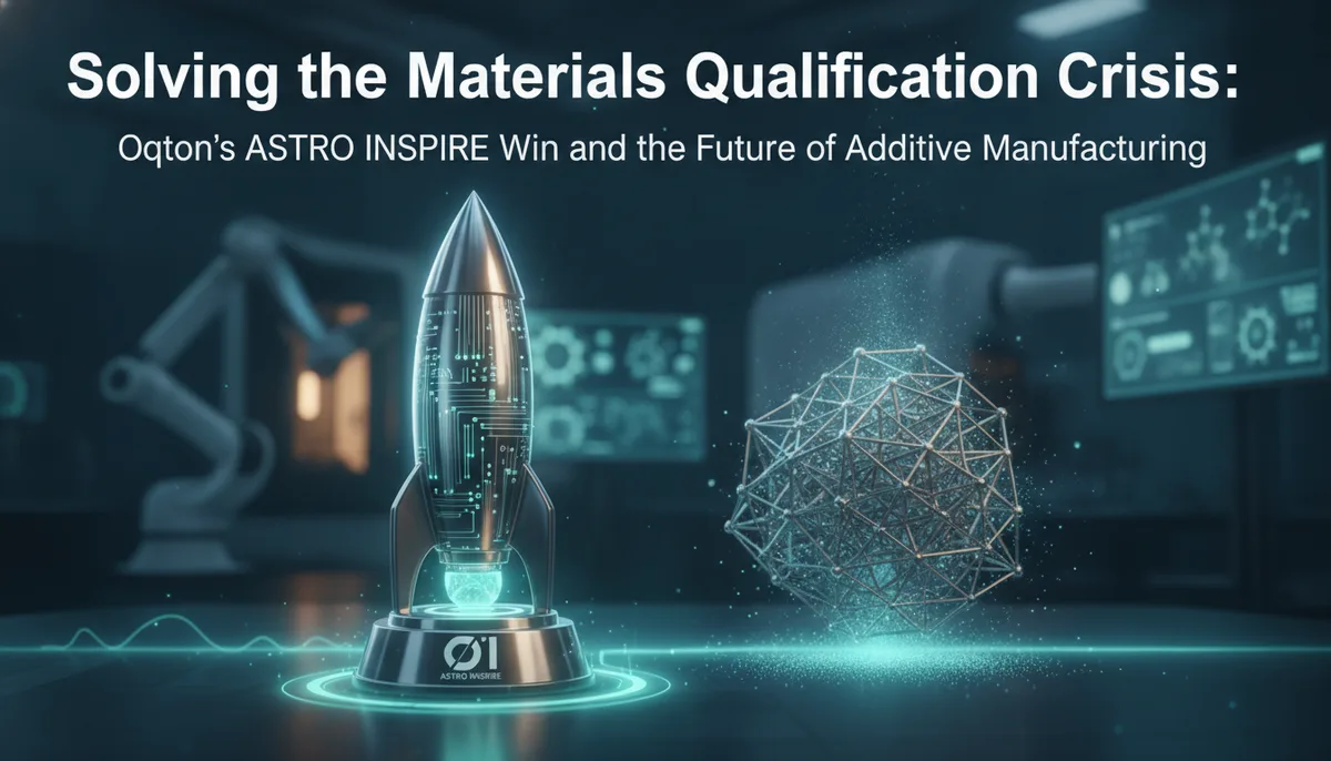 Solving the Materials Qualification Crisis: Oqton’s ASTRO INSPIRE Win and the Future of Additive Manufacturing visual summary